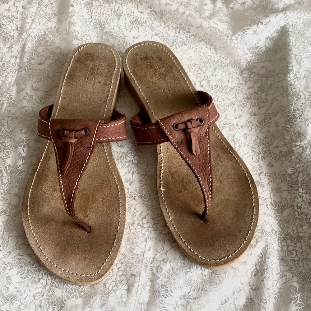 J Crew Beige Casual Flip Flop Thong sanders Size 8